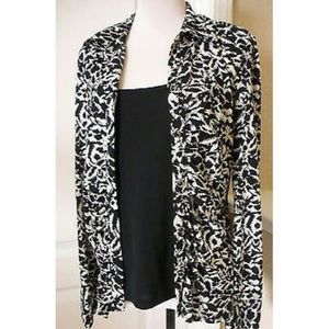 TWINSET Blouse Long Sleeve Black White M MEDIUM WOMENS Medium NWOT